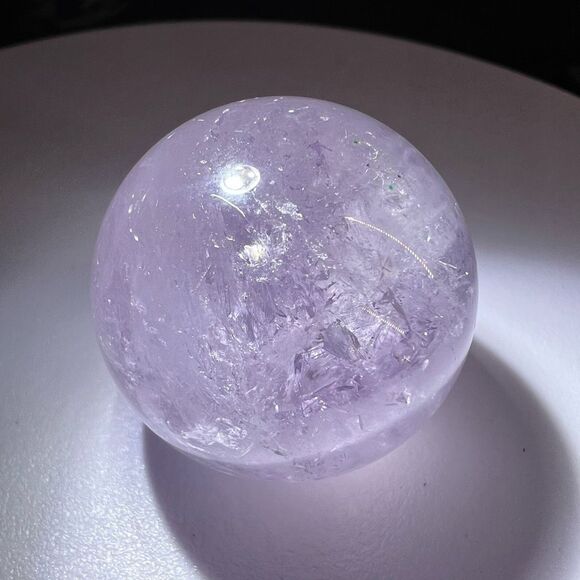 Amethyst‎ Crystal Marble Sphere Meditation Stone (#9) - Picture 4 of 8